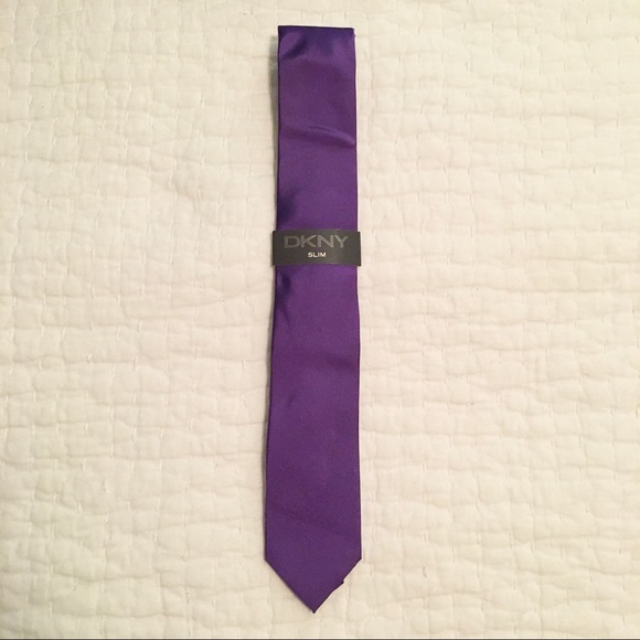 Dkny Other - DKNY Slim 100% Silk Solid Purple Tie NWT